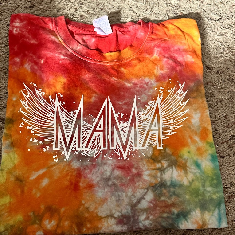 Port and Company Tie-Dye Mama Tee - Red, Orange, Green